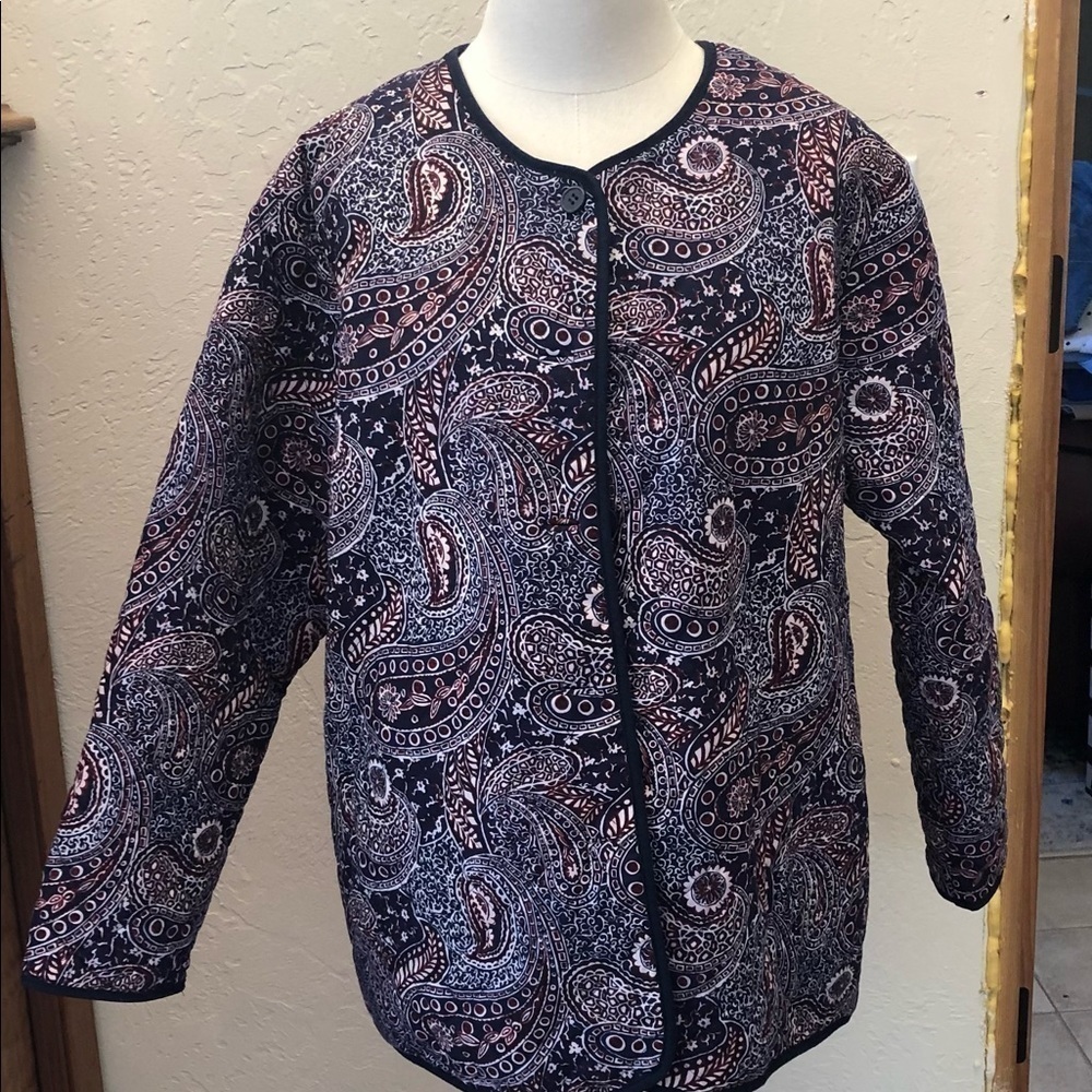 HABAND, Cali./Woman’s Quilted Jacket/ Blue Paisley/ L